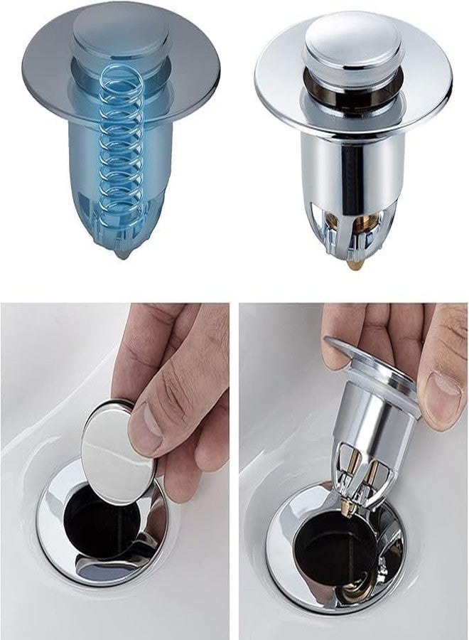 Alark فلتر تصريف حوض ألارك المنبثق، سدادة ارتداد للحمام والمطبخ، سدادة حوض الغسيل، سدادة حوض الاستحمام، تركيب بسيط، مضاد للانسداد، فلتر تصريف مرن معدني، مصفاة حوض الحمام [6 × 6 × 5.5 سم] - Image 5